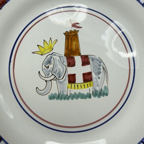 Sberna Deruta ROYAL ELEPHANT 8inch Plate Dish Set 4 Plates Dishes Made in Italy - Picture 9 of 11